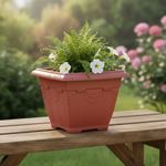 Vaso Nutriplan Floreira Romano Quadrado de Pl stico para Plantas Cor Cer mica N2 5 3