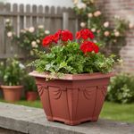 Vaso Nutriplan Floreira Romano Quadrado de Pl stico para Plantas Cor Cer mica N2 2