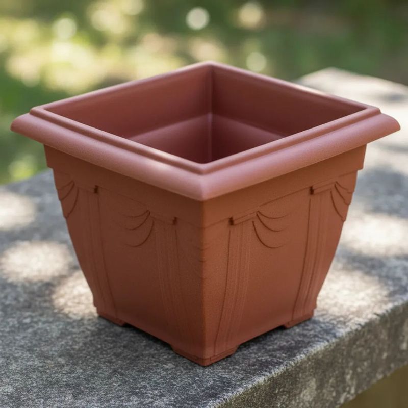 Vaso Nutriplan Floreira Romano Quadrado de Pl stico para Plantas Cor Cer mica N2 4