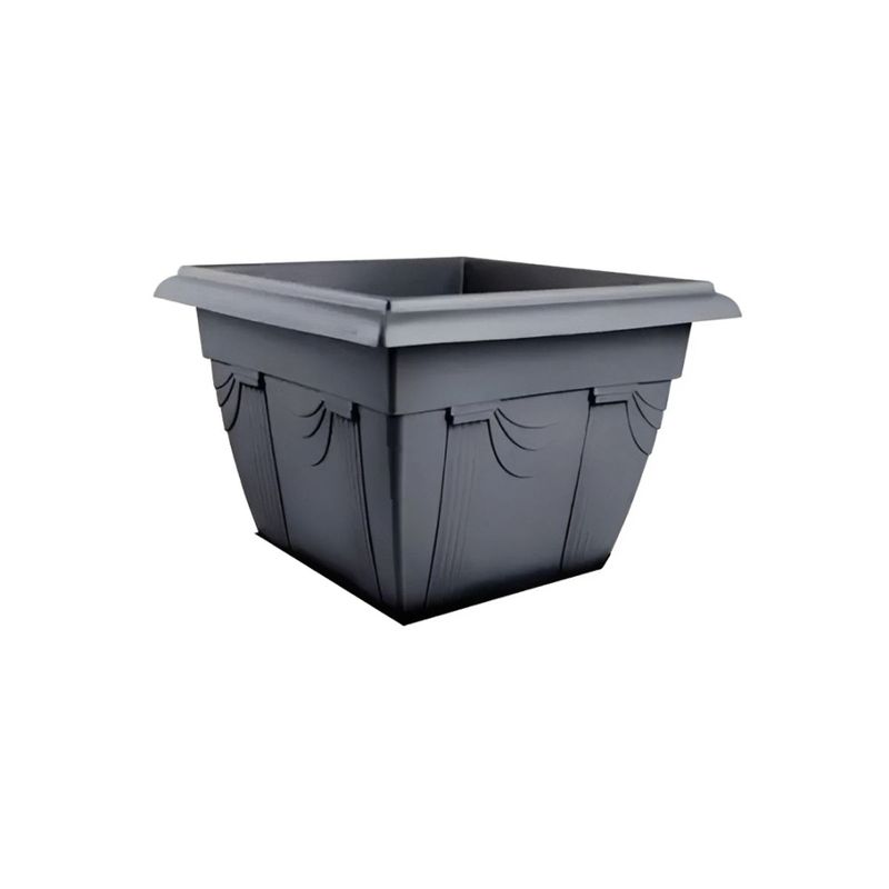 Vaso Nutriplan Floreira Romano Quadrado de Pl stico para Plantas Cor Preto N1 2