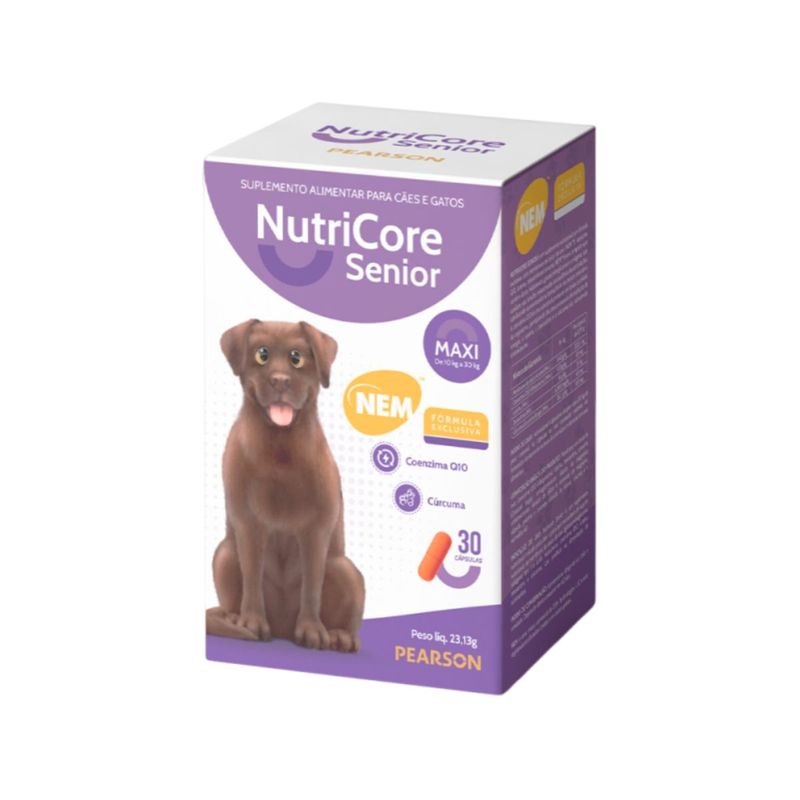 Suplemento Alimentar Nutricore S nior Maxi para C es e Gatos 202 5mg - 30 c psulas 0