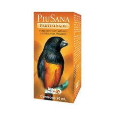 Suplemento Vitamínico Mineral Mundo Animal Piusana Fertilidade para Pássaros 20ml
