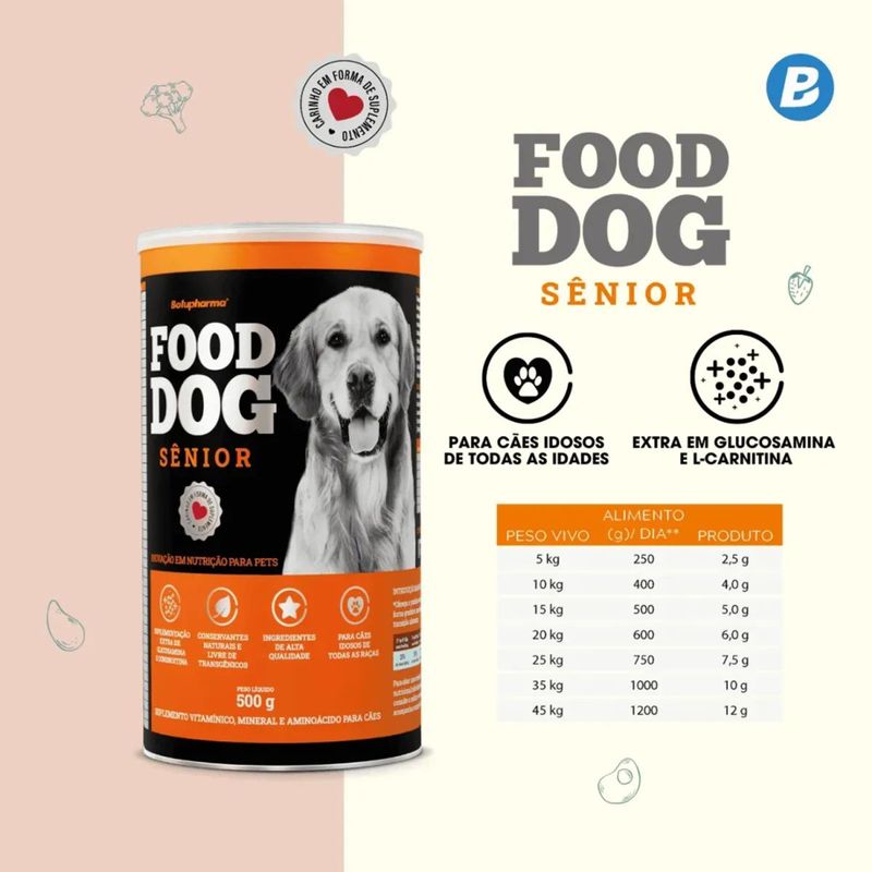 Suplemento Botupharma Food Dog S nior para C es Idosos 500g 2