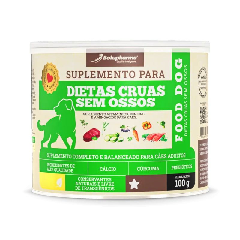 Suplemento Botupharma Food Dog Dietas Cruas Sem Ossos para C es Adultos 100g 0