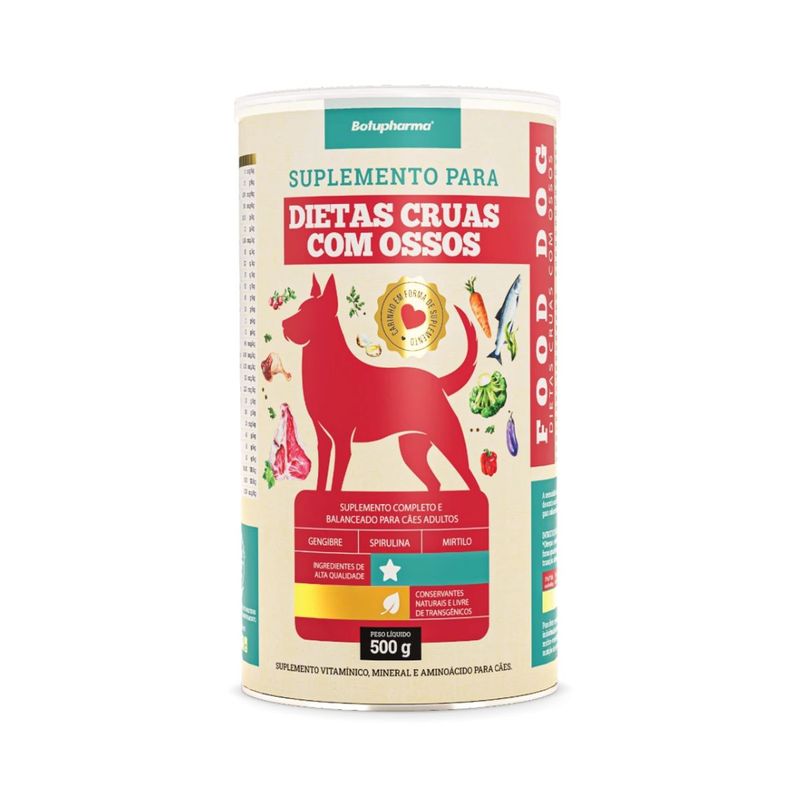 Suplemento Botupharma Food Dog Dietas Cruas Com Ossos para C es Adultos 500g 0