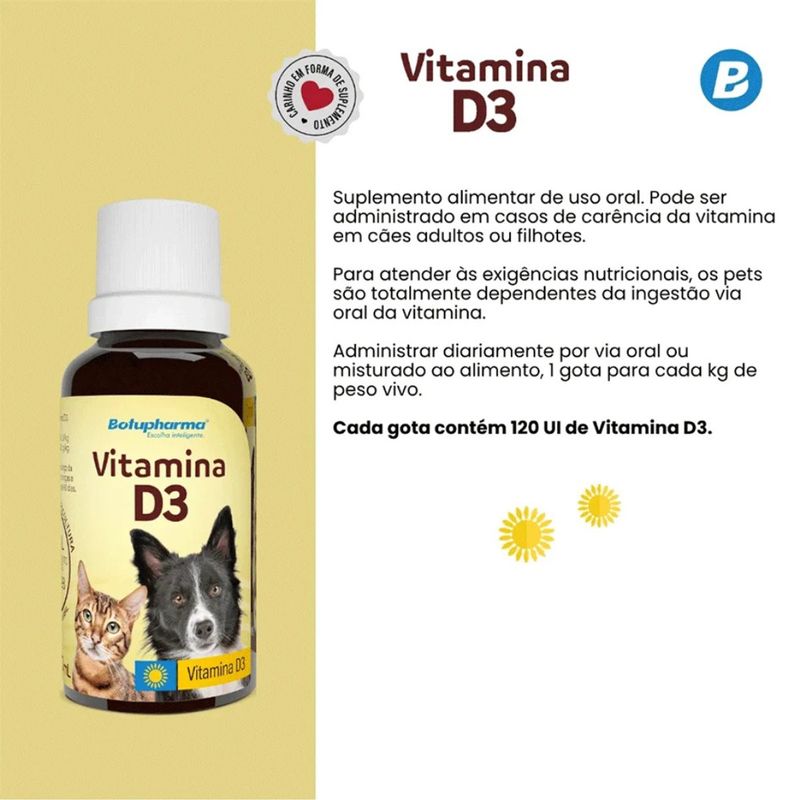 Suplemento Botupharma Vitamina D3 para C es e Gatos 20ml 2