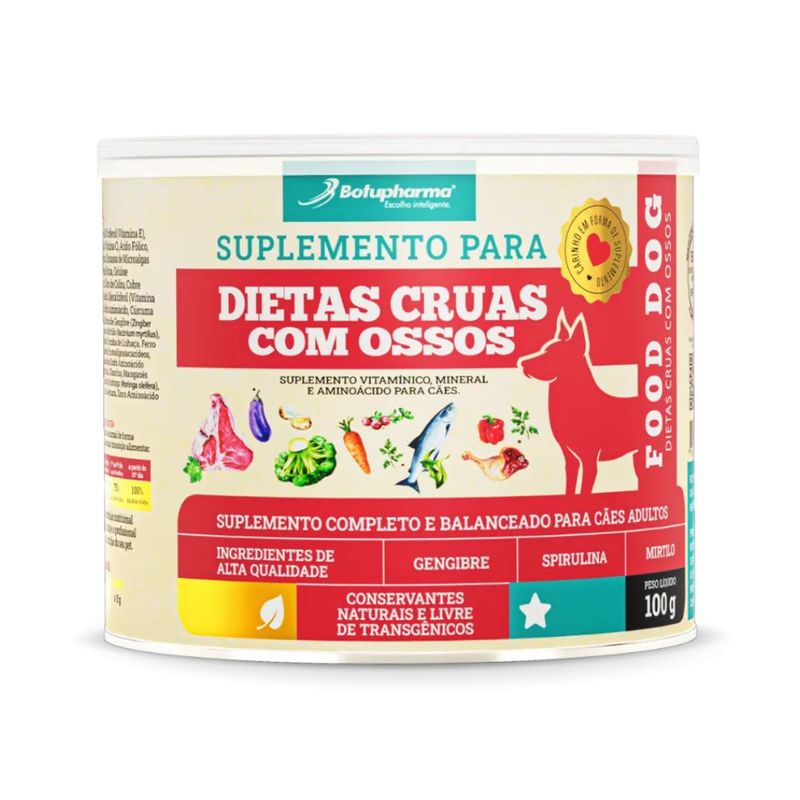 Suplemento Botupharma Food Dog Dietas Cruas Com Ossos para C es Adultos 100g 0