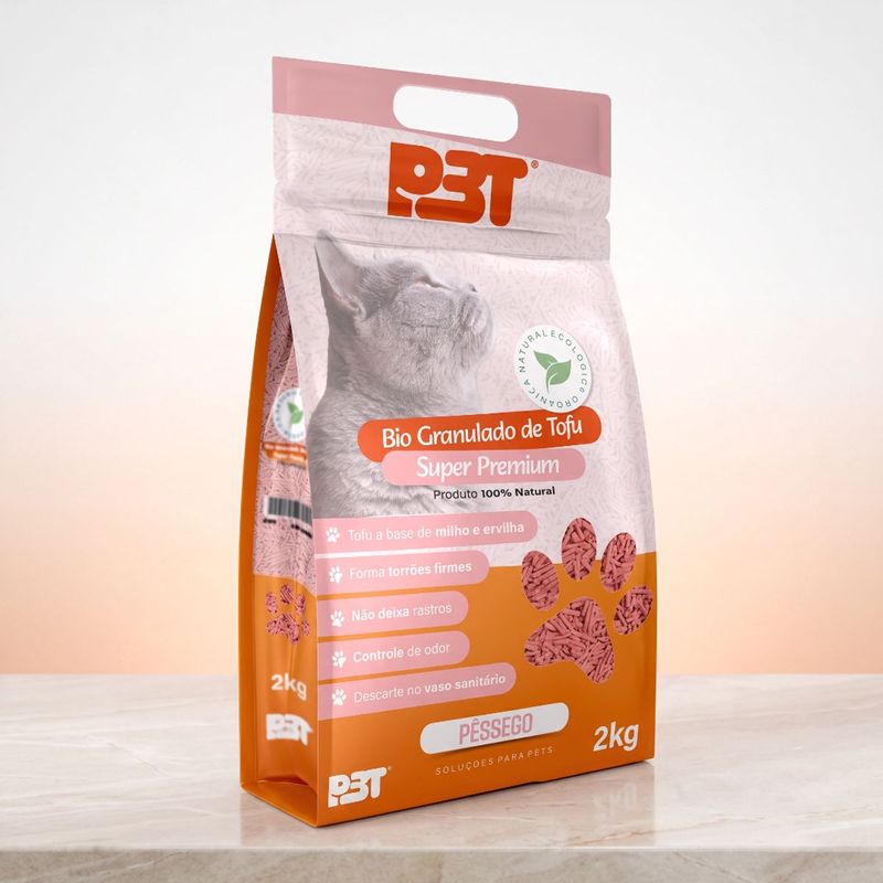Granulado Higi nico P3T Bio Tofu P ssego para Gatos 2kg 1