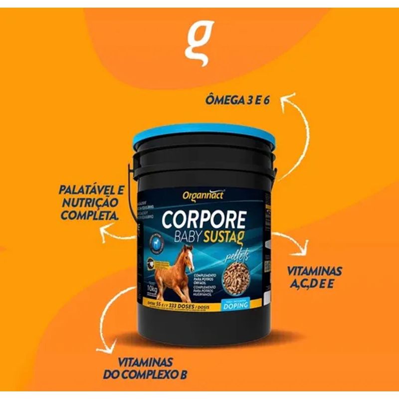Suplemento Organnact Corpore Baby Sustag Pellets para Potros Lactentes 10kg 2