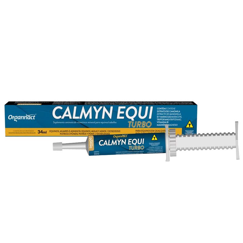 Suplemento Organnact Calmyn Equi Turbo Pasta para Equinos 34ml - Cont m 1 seringa  0