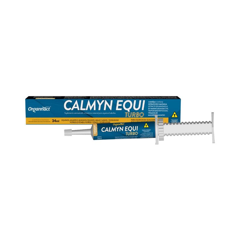 Suplemento Organnact Calmyn Equi Turbo Pasta para Equinos 34ml - Cont m 1 seringa  2