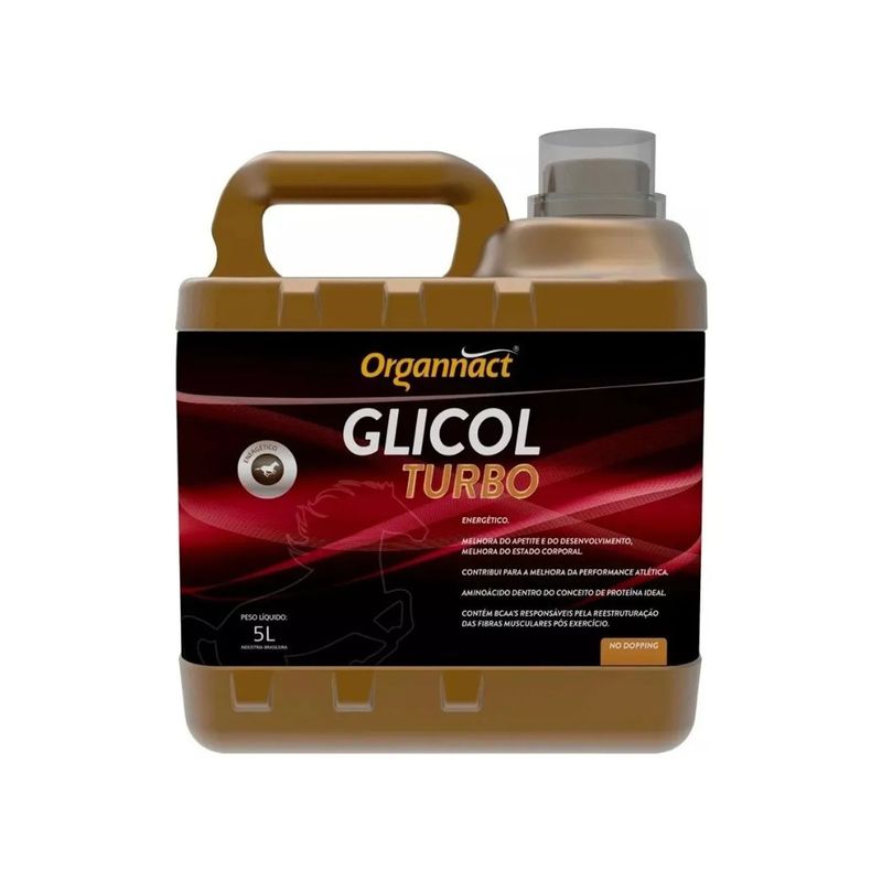 Suplemento Organnact Glicol Turbo para Equinos  Muares  Asininos  Avestruzes e Su nos 5lts 0