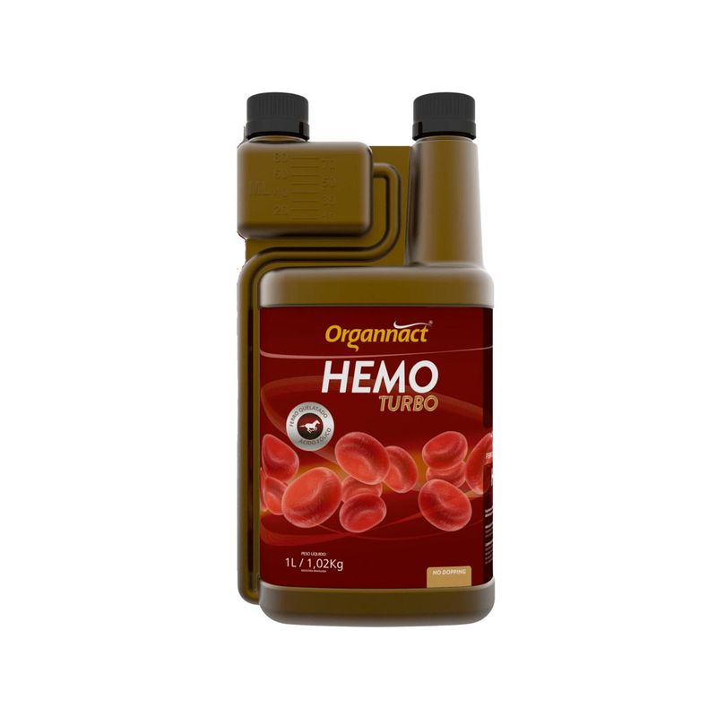 Suplemento Organnact Hemo Turbo para Equinos  Avestruzes  Pequenos Ruminantes e Su nos 1lt 0