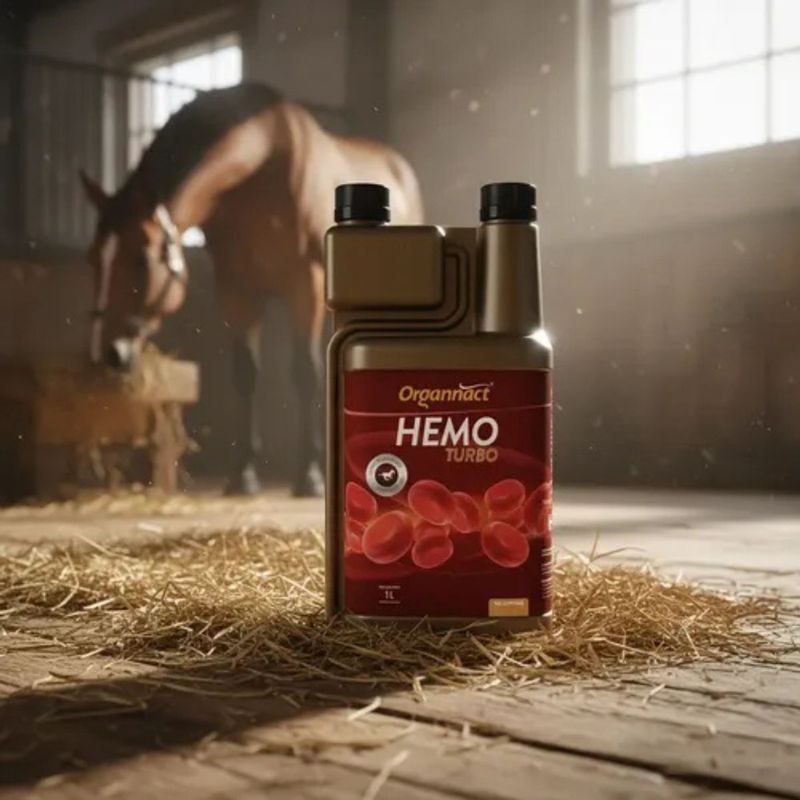 Suplemento Organnact Hemo Turbo para Equinos  Avestruzes  Pequenos Ruminantes e Su nos 1lt 2