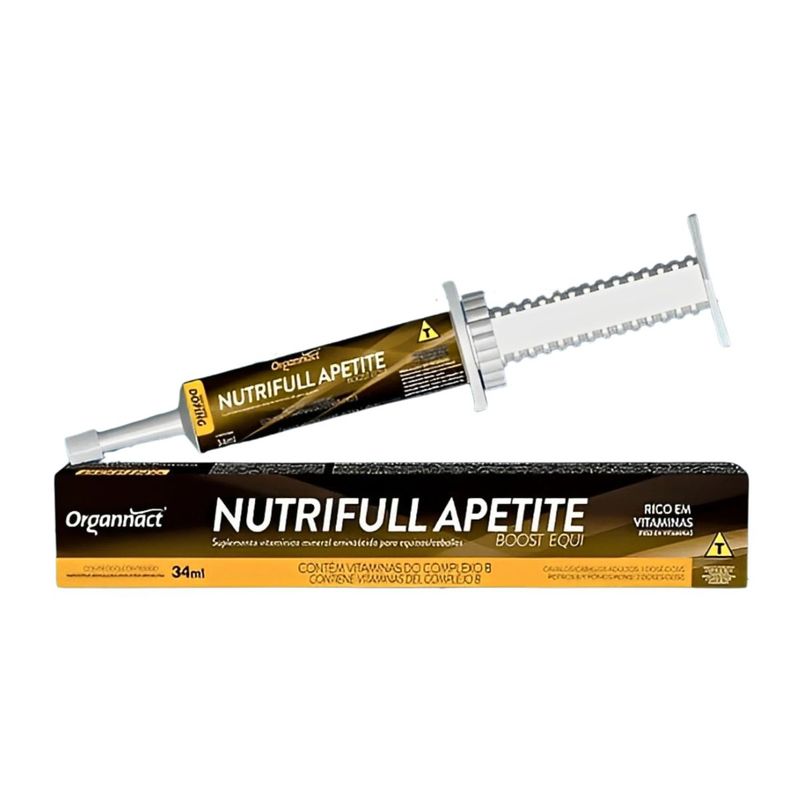 Suplemento Organnact Nutrifull Apetite Boost Equi para Equinos 34ml - Cont m 1 seringa 0