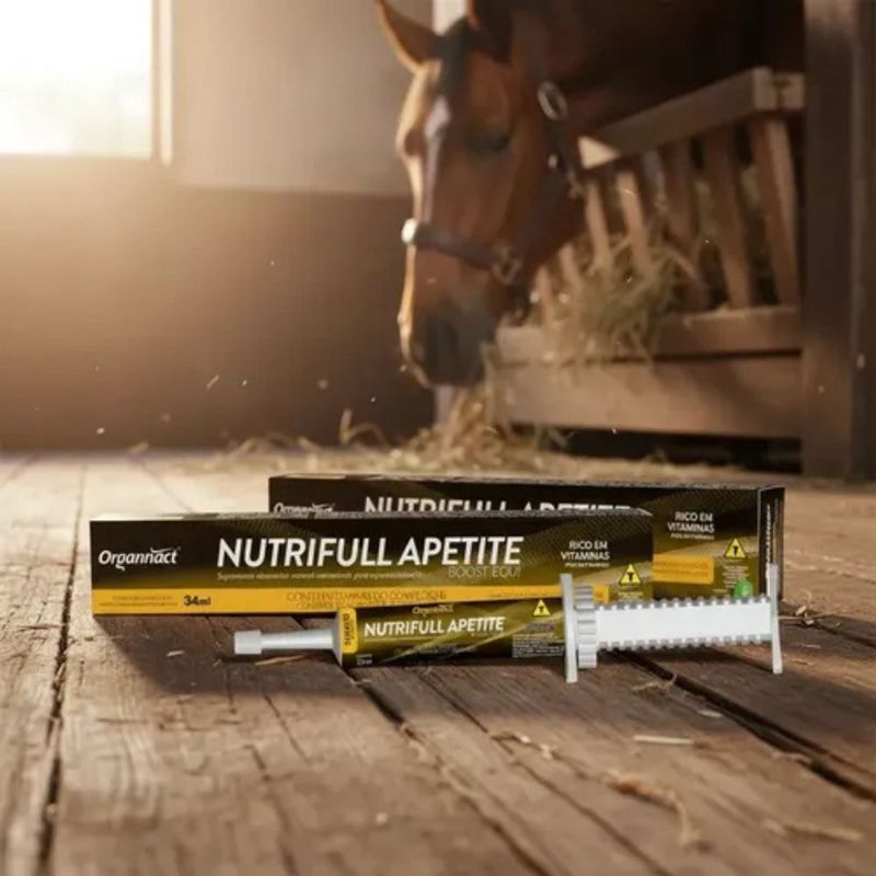 Suplemento Organnact Nutrifull Apetite Boost Equi para Equinos 34ml - Cont m 1 seringa 2