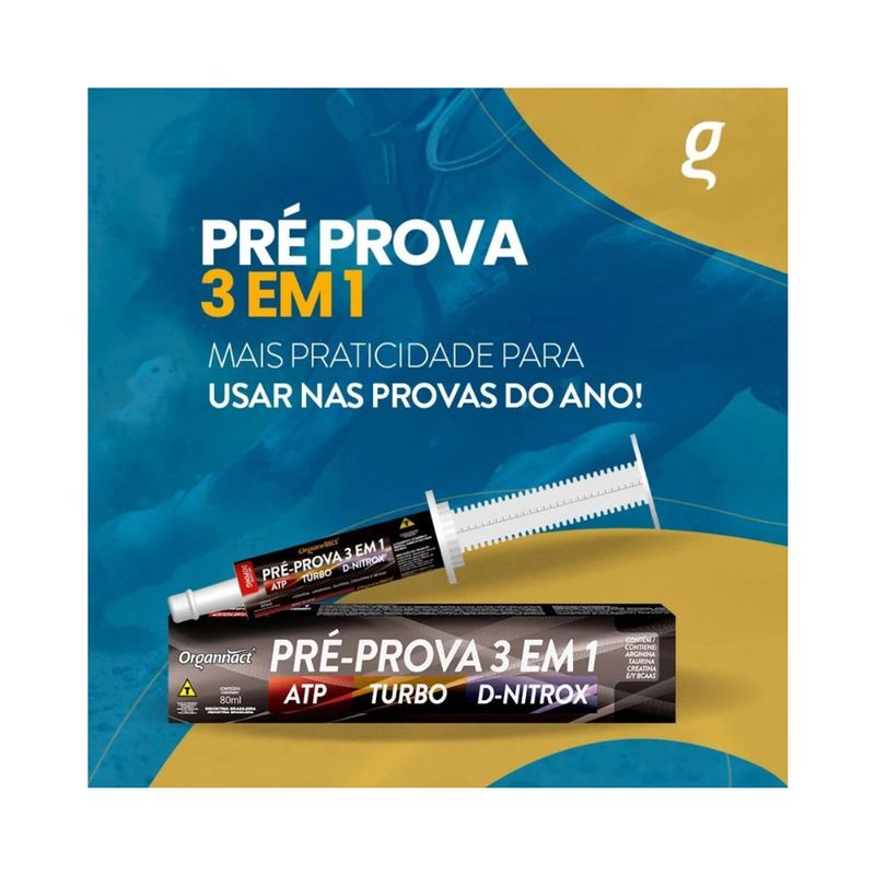 Suplemento Organnact Pr  Prova 3 em 1 para Equinos 80ml - Cont m 1 seringa 1
