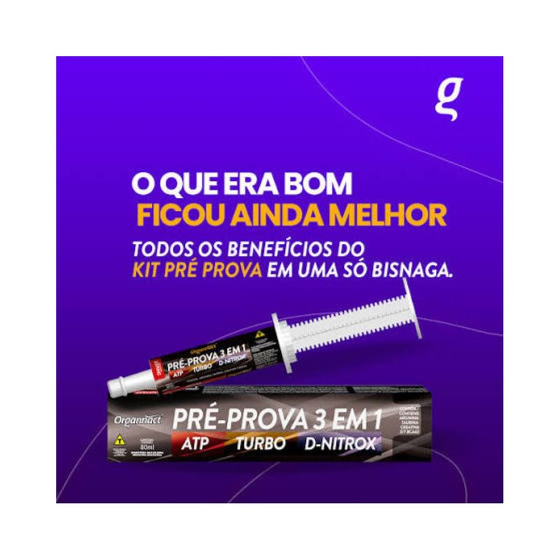 Suplemento Organnact Pr  Prova 3 em 1 para Equinos 80ml - Cont m 1 seringa 2
