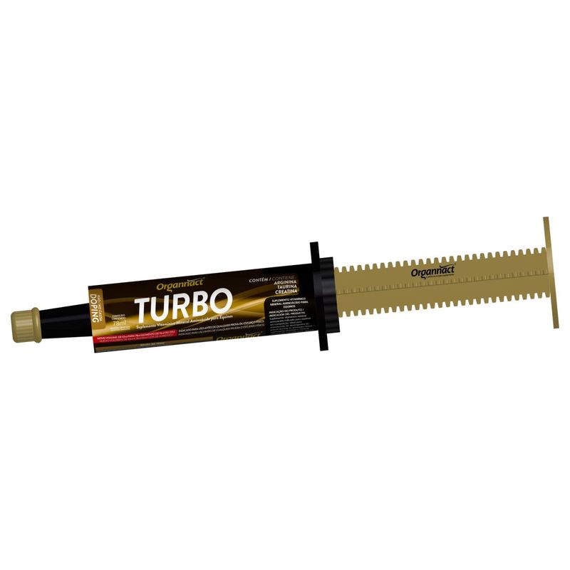 Suplemento Organnact Turbo para Equinos 78ml - Cont m 1 seringa 0