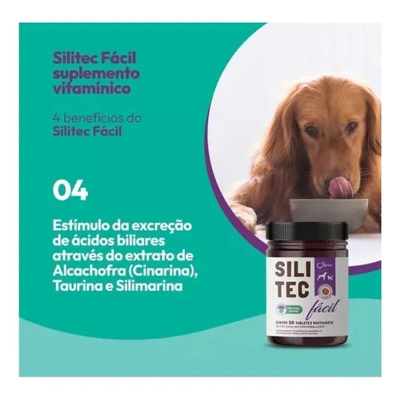 Suplemento Syntec Silitec F cil para C es e Gatos 1 5g - Cont m 30 tabletes 5