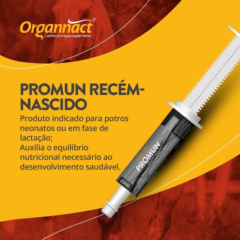 Suplemento Organnact Promun Rec m-Nascido para Potros 78ml - Cont m 1 seringa 2