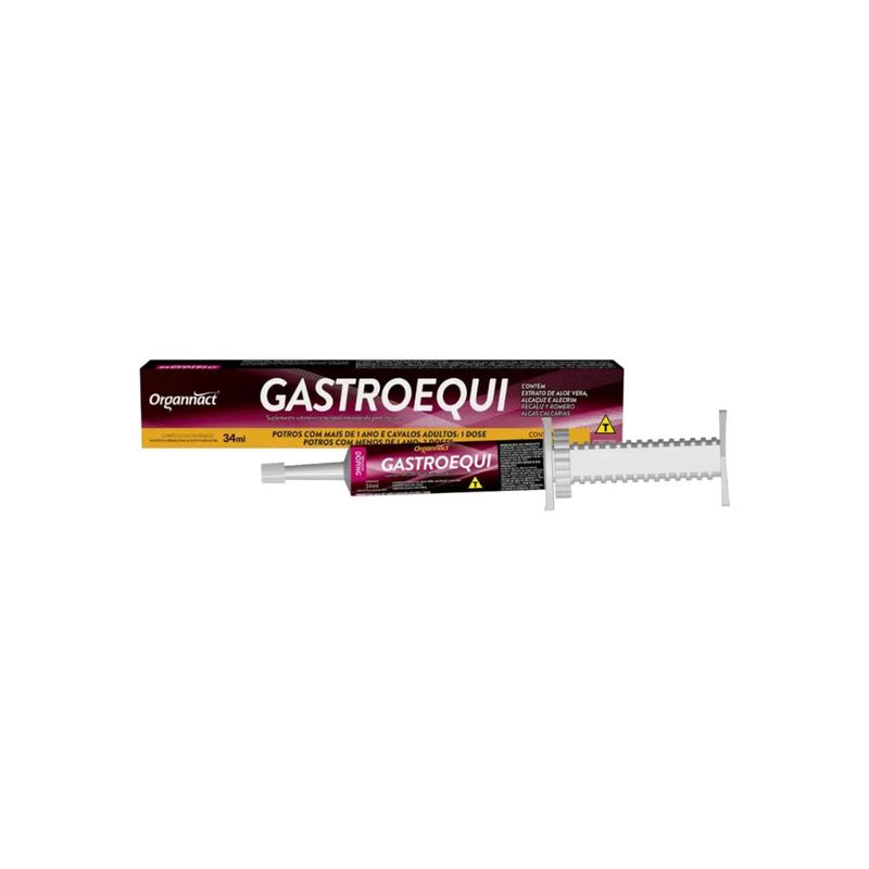 Suplemento Organnact Gastroequi Pasta para Cavalos 34ml - Cont m 1 seringa 0