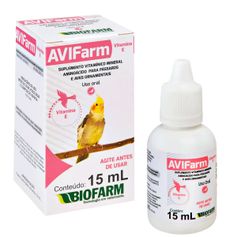 Suplemento Biofarm Avifarm Vitamina E para Aves Ornamentais 15ml