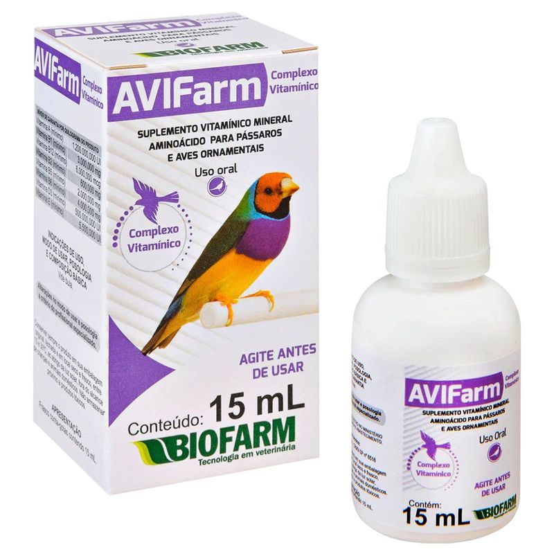 Suplemento Biofarm Avifarm Complexo Vitam nico para Aves Ornamentais 15ml 0