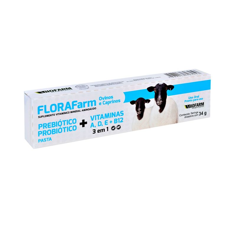 Suplemento Biofarm Florafarm para Ovinos e Caprinos 34g - Cont m 1 seringa 0